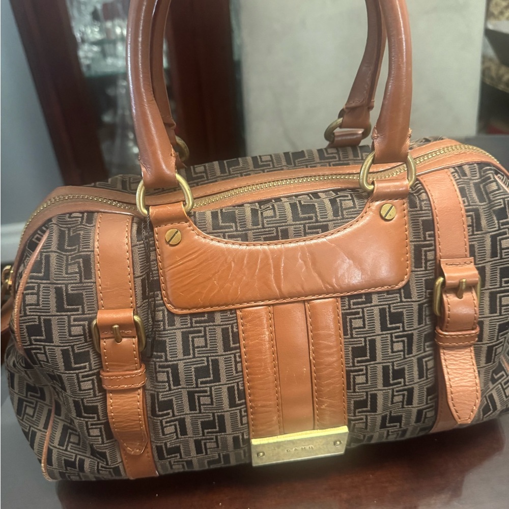 L.A.M.B. White and Gray Satchel